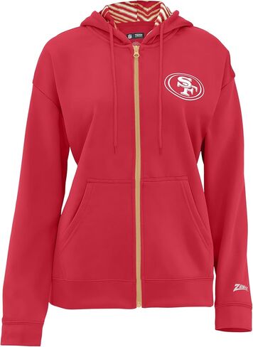 Zubaz NFL Teams Women's Graphic Zipper Hoodie with Zebra Pattern Liner (X-Small - 3X-Large) in Saudi Arabia