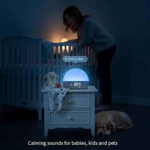 White Noise Sound Machine Sunrise Alarm Clock – 30 Non-Looping Soothing Sleep Sounds with LoFi and Healing Music| 10-Color Ambient Light & Sunlamp | No App Screen Free Sleep for Baby Adults Kids in Saudi Arabia