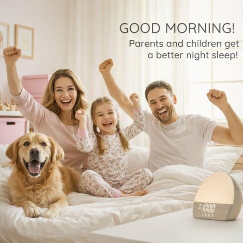 White Noise Sound Machine Sunrise Alarm Clock – 30 Non-Looping Soothing Sleep Sounds with LoFi and Healing Music| 10-Color Ambient Light & Sunlamp | No App Screen Free Sleep for Baby Adults Kids in Saudi Arabia