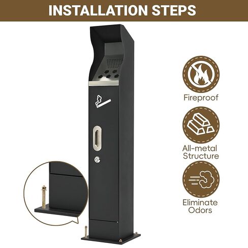 وعاء التخلص من مؤخرة القمامة من الفولاذ المجلفن من لوكار مع دلو داخلي قابل للإزالة، سلة المهملات التجارية للمطاعم والمكاتب والساحات والمستودعات المنزلية in Kuwait