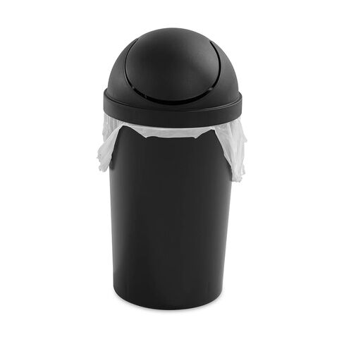 Bathroom Trash Can, 3 Gallon Small Plastic Garbage Bucket Bin with Swing Top Lid, Black in Saudi Arabia