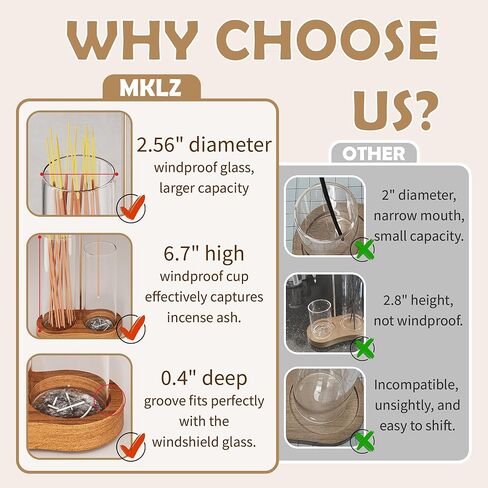 2 في 1 حامل البخور للعصا مع الماسك الرماد الزجاجي ، ومكافحة الطيران رأسًا على عقب ، وصاحب العصا العمودي الحديثة للديكورات المنزلية لليوغا سبا للتأمل في سبا اليوغا in Kuwait