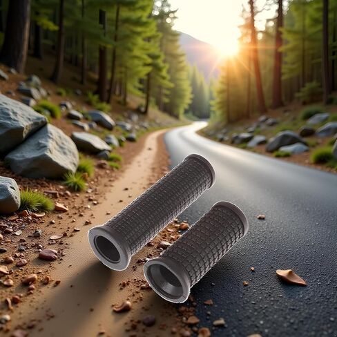 2Pcs Black Bike Bicycle Long/Short Handlebar Grips for Twising Shifter, Shockproof Anti Slip Parts, Cycling Parts and Components Anti Slip Soft Rubber Bike Grips (Long Short) in Kuwait