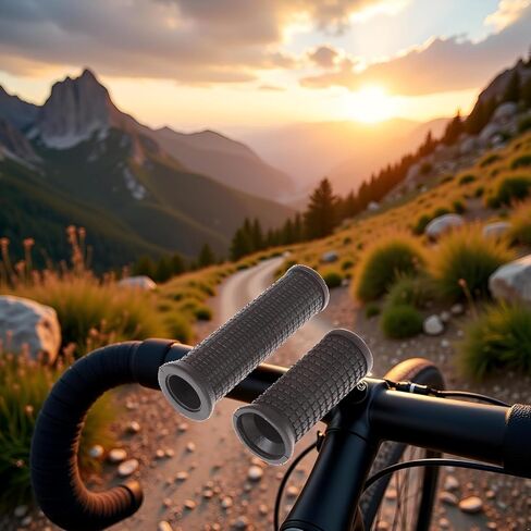 2Pcs Black Bike Bicycle Long/Short Handlebar Grips for Twising Shifter, Shockproof Anti Slip Parts, Cycling Parts and Components Anti Slip Soft Rubber Bike Grips (Long Short) in Kuwait