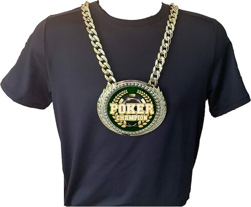 Express Medals Poker Texas Holdem Champ Chain Trophy Award with a Center Plaque Plate Measuring 6 by 5.25 Inches and Includes a 34 Inch Chain with Black Velvet Presentation Bag. in Saudi Arabia