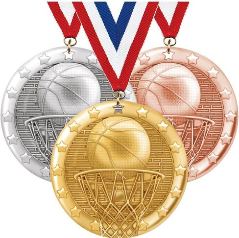 Crown Awards 2" Basketball Medals, 3D Gold, Silver, and Bronze Basketball Medals, 3 Pack Prime in Saudi Arabia