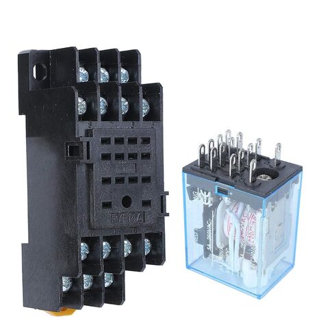 Mini MY4NJ Relay, DC 12V 24V AC 110V 220V 5A, 14 Pins MY4NJ Relay Switch with Relay Base Socket(DC12V) in Saudi Arabia