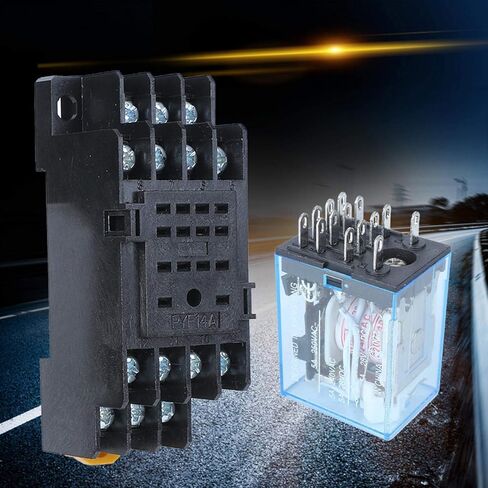 Mini MY4NJ Relay, DC 12V 24V AC 110V 220V 5A, 14 Pins MY4NJ Relay Switch with Relay Base Socket(DC12V) in Saudi Arabia