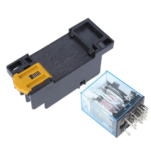Mini MY4NJ Relay, DC 12V 24V AC 110V 220V 5A, 14 Pins MY4NJ Relay Switch with Relay Base Socket(DC12V) in Saudi Arabia