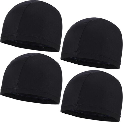 4 Pcs Mens Wave Cap, Black Wave Caps for Men, Silky Compression Stocking Cap for 360 Waves, Breathable & Comfortable for Men & Women in Saudi Arabia