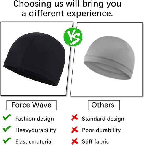 4 Pcs Mens Wave Cap, Black Wave Caps for Men, Silky Compression Stocking Cap for 360 Waves, Breathable & Comfortable for Men & Women in Saudi Arabia