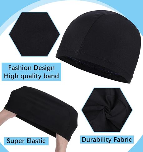 4 Pcs Mens Wave Cap, Black Wave Caps for Men, Silky Compression Stocking Cap for 360 Waves, Breathable & Comfortable for Men & Women in Saudi Arabia