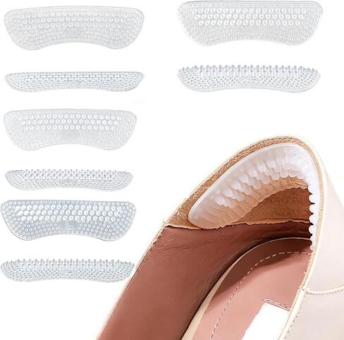 4 Pair Heel Stickers Soft Silicone Cushions Heels Grips for Loose Shoes, Anti Slip Inserts Heel Pads Protectors for High Heels, Flats, and Casual Shoes etc, Stop Heel Pain and Blisters in Saudi Arabia