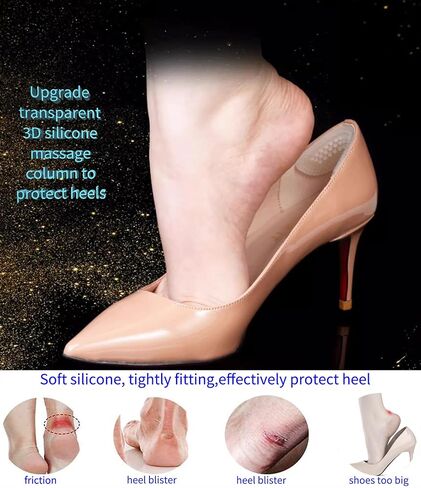 4 Pair Heel Stickers Soft Silicone Cushions Heels Grips for Loose Shoes, Anti Slip Inserts Heel Pads Protectors for High Heels, Flats, and Casual Shoes etc, Stop Heel Pain and Blisters in Saudi Arabia