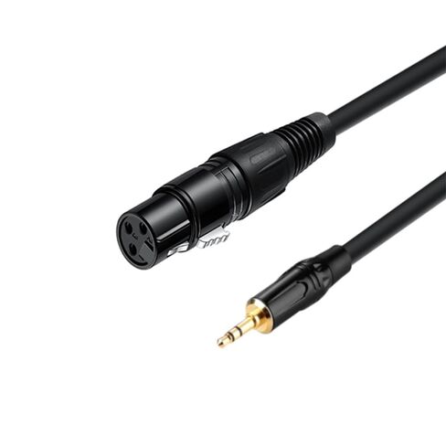 3.5mm to XLR Cable 10FT, Unbalanced 1/8 Mini Jack TRS Stereo Male to XLR Female Microphone Audio Cable, 24K-Gold-Plated Contacts for The cleanest Sound Experience in Saudi Arabia