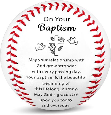 Fleure Esme Baptism Gifts for Boys Girls – Religious Baseball Keepsake with Blessing Message – Christian Baptism Gifts for Teen, Women, Men – Faith Gift for Christening, Communion – Gift Boxed in Saudi Arabia