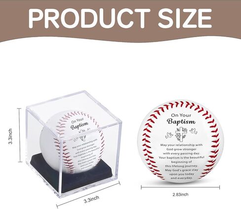 Fleure Esme Baptism Gifts for Boys Girls – Religious Baseball Keepsake with Blessing Message – Christian Baptism Gifts for Teen, Women, Men – Faith Gift for Christening, Communion – Gift Boxed in Saudi Arabia