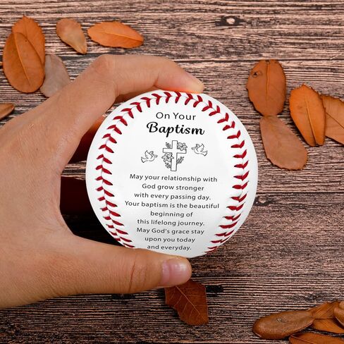 Fleure Esme Baptism Gifts for Boys Girls – Religious Baseball Keepsake with Blessing Message – Christian Baptism Gifts for Teen, Women, Men – Faith Gift for Christening, Communion – Gift Boxed in Saudi Arabia