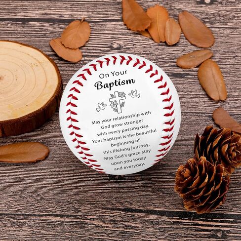 Fleure Esme Baptism Gifts for Boys Girls – Religious Baseball Keepsake with Blessing Message – Christian Baptism Gifts for Teen, Women, Men – Faith Gift for Christening, Communion – Gift Boxed in Saudi Arabia