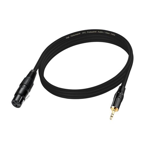 3.5mm to XLR Cable 10FT, Unbalanced 1/8 Mini Jack TRS Stereo Male to XLR Female Microphone Audio Cable, 24K-Gold-Plated Contacts for The cleanest Sound Experience in Saudi Arabia