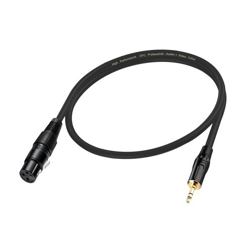 3.5mm to XLR Cable 10FT, Unbalanced 1/8 Mini Jack TRS Stereo Male to XLR Female Microphone Audio Cable, 24K-Gold-Plated Contacts for The cleanest Sound Experience in Saudi Arabia