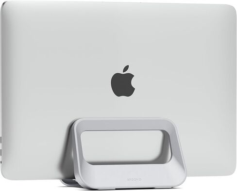 حامل كمبيوتر محمول عمودي للمكتب، حامل كمبيوتر محمول من بلاستيك ABS مع تصميم حامل الهاتف، مفصل قابل للتعديل متوافق مع أجهزة MacBook/Surface/iPad/Mini PC (أسود) in Kuwait