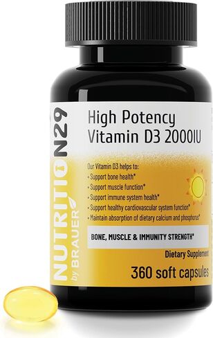 Vitamin D3 5000 IU (125 mcg) with USP-Grade Provitas® Vitamin D3, Dual Olive & MCT Oil for Enhanced Absorption, Bone, Muscle & Immune Support, Non-GMO, 360-Day Supply in Saudi Arabia