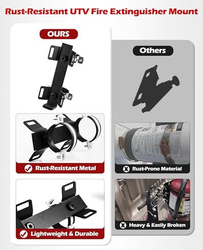 Quick Release UTV Fire Extinguisher Mount Kit Fire Extinguisher Holder Adjustable Roll Bar Fire Extinguishers Mount Bracket for Vehicle Easy Install on 1.75"-2" Roll Cage SXS Polaris RZR Can Am X3 in Saudi Arabia