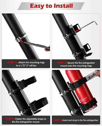 Quick Release UTV Fire Extinguisher Mount Kit Fire Extinguisher Holder Adjustable Roll Bar Fire Extinguishers Mount Bracket for Vehicle Easy Install on 1.75"-2" Roll Cage SXS Polaris RZR Can Am X3 in Saudi Arabia
