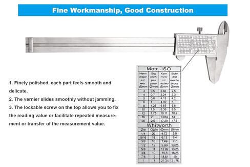 ZLKSKER 0-6 Inch / 15cm Micrometer Vernier Caliper, Stainless Steel Precision Measuring Tool (Inch/Metric), Depth/Inside/Outside/Step Measurement, 0.001" / 0.02mm in Saudi Arabia