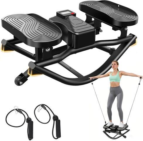HXD-ERGO Rock Stepper with Elastic Resistance Bands, Side-to-Side Lateral Rocking Motion, Digital Display & High-Capacity Design for Home Leg GluteWorkout in Kuwait