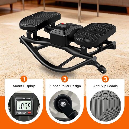 HXD-ERGO Rock Stepper with Elastic Resistance Bands, Side-to-Side Lateral Rocking Motion, Digital Display & High-Capacity Design for Home Leg GluteWorkout in Kuwait