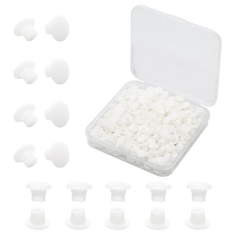 200 Pieces Plastic Hole Plugs, 5mm Round Button Plugs for Cabinets, Shelves and Furniture(White) in Saudi Arabia