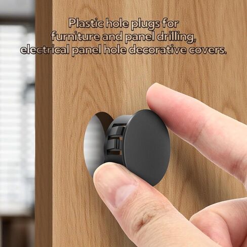 100PCS 1/2" Plastic Plugs Hole, Cabinet Hole Decorative Covers, Black Plastic Plugs for Round Furniture Holes in Kuwait