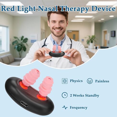 جهاز علاج الأنف بالضوء الأحمر، جهاز تهدئة الأنف لراحة الأنف والجيوب الأنفية الجافة، أداة محمولة للأنف، قابلة لإعادة الشحن عبر USB in Kuwait