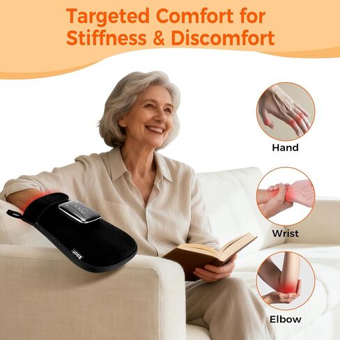 قفازات لاسلكية للعلاج بالضوء الأحمر لليد، تغطية كاملة 360 درجة، 100 مصباح LED مع 660 نانومتر و850 نانومتر للأشعة تحت الحمراء القريبة | 5000 مللي أمبير | مؤقت إيقاف التشغيل التلقائي سهل التنظيف in Kuwait