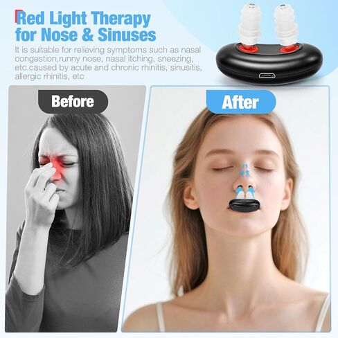 Red Light Nasal Therapy Device, Three Light Therapy Modes, Portable Red Light Therapy for Nose, Red Light Nasal Soothing Device Relieves Nasal Dryness and Sinus Discomfort in Kuwait
