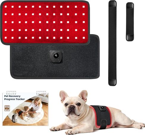 Pets Upgraded Red Light Therapy Belt, LED Infrared Therapy with 4 Modes & 4 Adjustable Timer, 60 LEDs, 660nm & 850nm Red Light, LED Screen Pet Muscle Recovery Light for Joint Relief in Kuwait