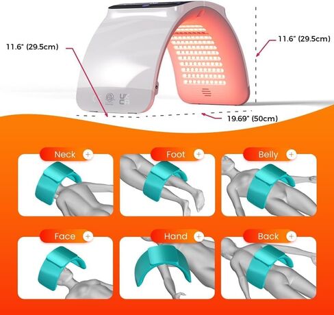 Bestqool LED قناع الفوتون LED العلاج بالضوء - 6 ألوان مع ضوء الأشعة تحت الحمراء القريبة قناع الوجه LED لتجديد شباب البشرة، سبا، الوجه، العناية بالبشرة، جهاز صالون التجميل in Kuwait