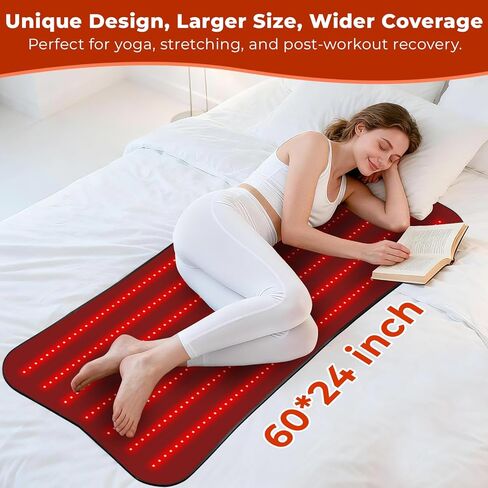 Professional Grade Red Light Therapy Mat, 60"x24" Large Red Light Pad for Body, 660nm & 850nm Red Light Portable Home Therapy Device for Men Women Elderly, Gifts for Lover Friends Family in Saudi Arabia