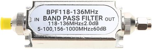 SMA BPF118 BPF118-136MHz Metal Bandpass Filter Easy Connection for Aeronautical Air Frequency Band in Saudi Arabia