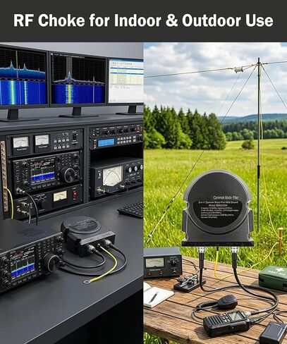 RBR2000W High-Power 2000W Common Mode Filter, 1.8-54MHz Waterproof RF Choke & RF Ground, 3-in-1 Band-Pass Filter for Amateur Radio Outdoor and Base Station Use in Kuwait