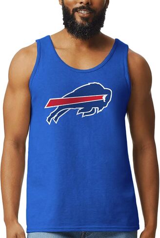 Hybrid Sports NFL - Buffalo Bills - شعار الفريق المتعثر - قميص رجالي خفيف الوزن بدون أكمام - مقاس 2 X-Large - أزرق ملكي in Kuwait