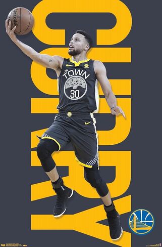 Trends International NBA Golden State Warriors - Stephen Curry 18 Wall Poster, 22.375" x 34", Unframed Version in Saudi Arabia