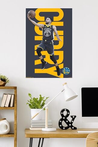 Trends International NBA Golden State Warriors - Stephen Curry 18 Wall Poster, 22.375" x 34", Unframed Version in Saudi Arabia