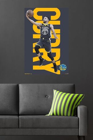 Trends International NBA Golden State Warriors - Stephen Curry 18 Wall Poster, 22.375" x 34", Unframed Version in Saudi Arabia