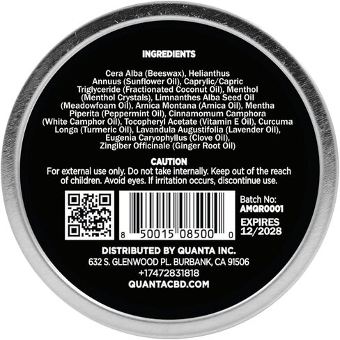 Quanta Muscle Rub - Coconut Oil, Vitamin E, Arnica, Ginger Root, Turmeric & Lavender – 1 oz in Kuwait