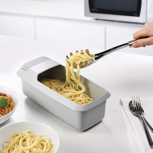 ZJchao Microwave Spaghetti Cooker, Microwave Pasta Cooker with Strainer, 30 * 14 * 10CM Realize Efficient Cooking Dormitory Office Apartment Kitchen Essentials (White) in Saudi Arabia