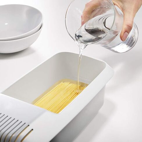 ZJchao Microwave Spaghetti Cooker, Microwave Pasta Cooker with Strainer, 30 * 14 * 10CM Realize Efficient Cooking Dormitory Office Apartment Kitchen Essentials (White) in Saudi Arabia