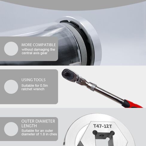Bicycle Bottom Bracket disassembly Tool, Suitable for Trek Emonda T47, for SRAM Dub T47 16 Tooth Center axle and Other 16T T47 Bicycle Center axle Tools with a Diameter of 52.2mm in Kuwait